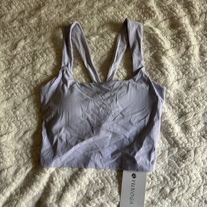 Sports Bra Square Neck Ribbed Yoga Bra Workout Crop Tank Tops with Built in Bra